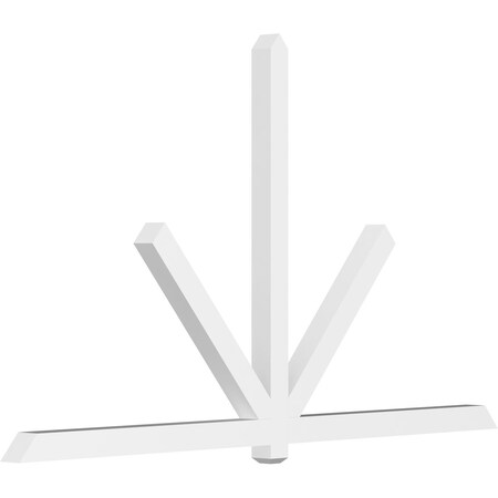 Ekena Millwork Kennewick Architectural Grade PVC Gable Bracket, 108"W x 63"H x 4"D x 4"F, 14/12 Pitch GBP108X63X0404KEN00
